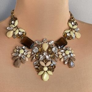 J.Crew Pastel Floral Ornate Adjustable Length Necklace English Saddle A6499